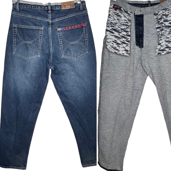 Y2K COOGI Thermal Lined Dark Wash Straight Leg Denim Blue Jeans Size 32 X 32 - Picture 1 of 15